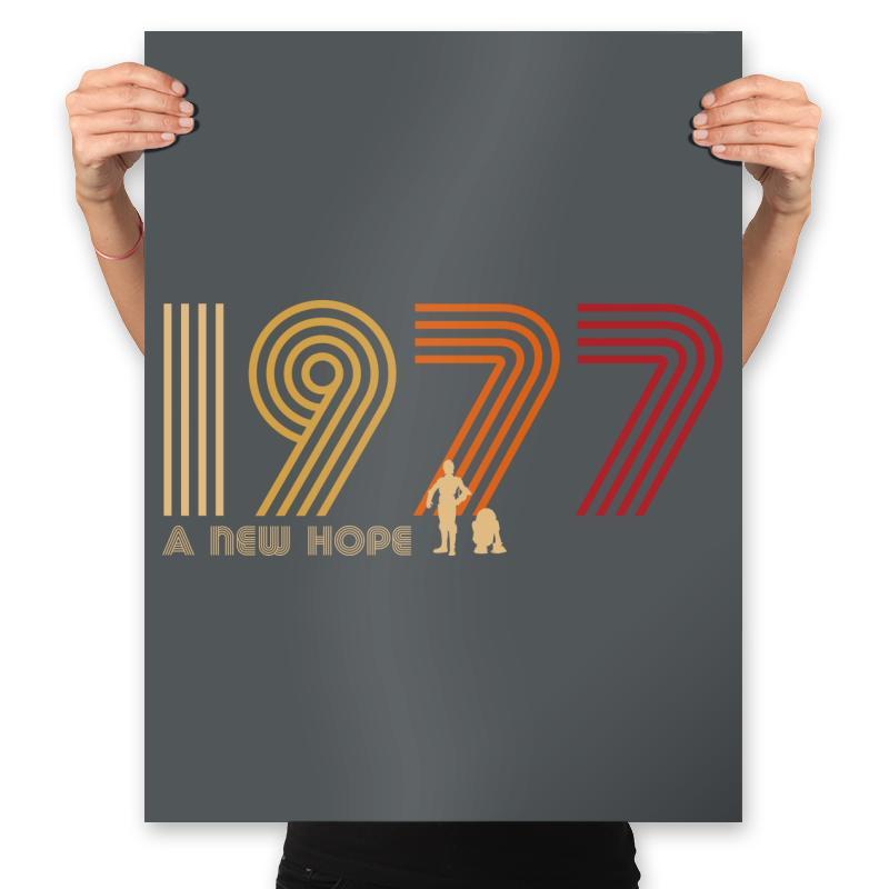 Retro 1977 - Prints Posters RIPT Apparel 18x24 / Charcoal