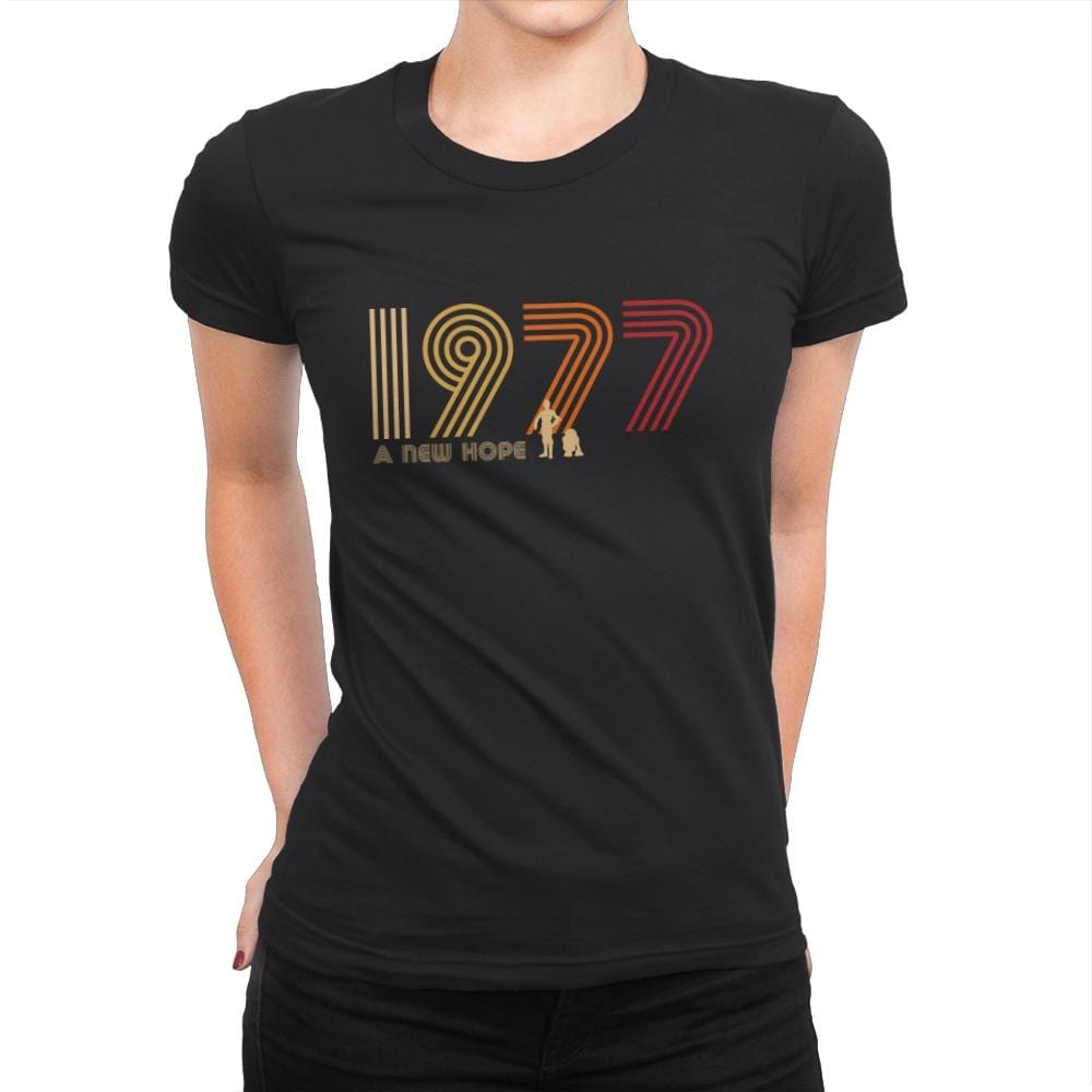 Retro 1977 - Womens Premium T-Shirts RIPT Apparel Small / Black