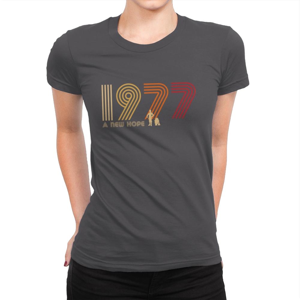 Retro 1977 - Womens Premium T-Shirts RIPT Apparel Small / Heavy Metal