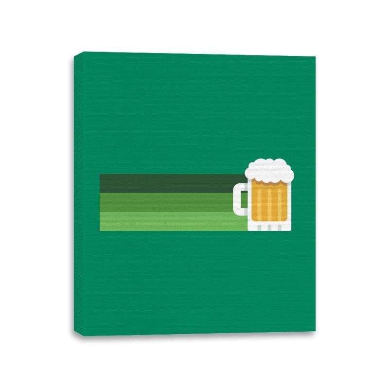 Retro Beer Stripes - Canvas Wraps Canvas Wraps RIPT Apparel 11x14 / Kelly Green