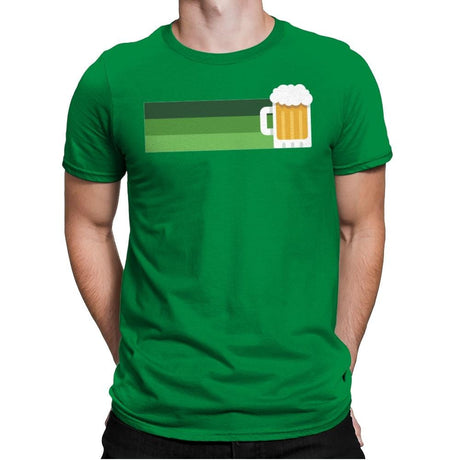Retro Beer Stripes - Mens Premium T-Shirts RIPT Apparel Small / Kelly Green