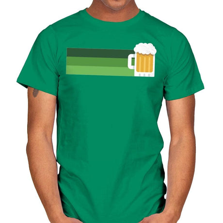 Retro Beer Stripes - Mens T-Shirts RIPT Apparel Small / Kelly Green
