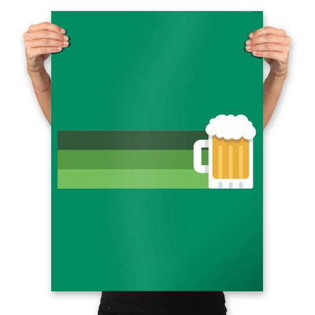 Retro Beer Stripes - Prints Posters RIPT Apparel 18x24 / Kelly Green