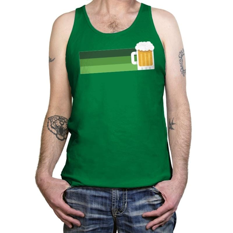 Retro Beer Stripes - Tanktop Tanktop RIPT Apparel X-Small / Kelly