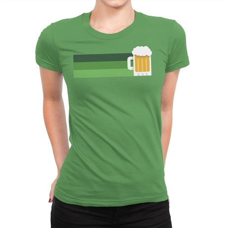 Retro Beer Stripes - Womens Premium T-Shirts RIPT Apparel Small / Kelly Green
