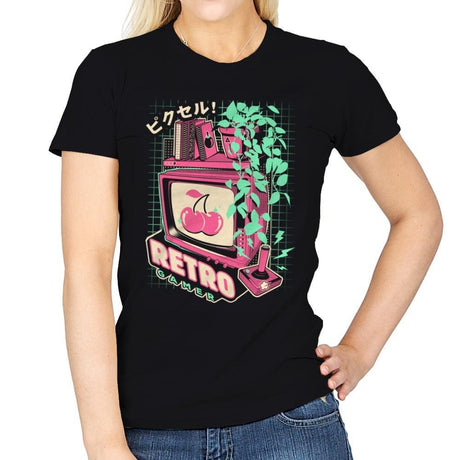 Retro Gaming - Womens T-Shirts RIPT Apparel Small / Black