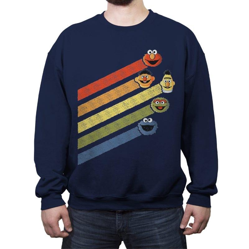 Retro Sesame - Crew Neck Sweatshirt Crew Neck Sweatshirt RIPT Apparel Small / Navy