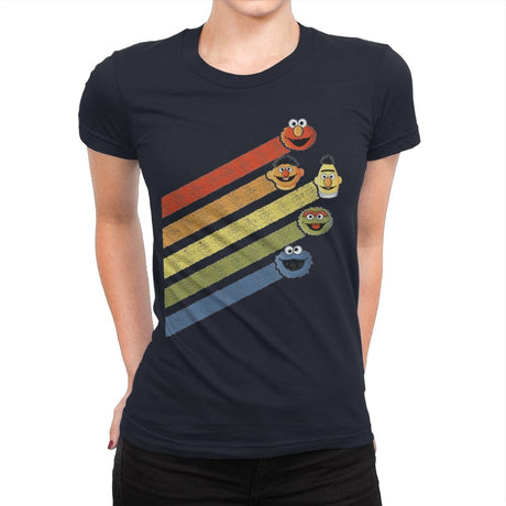 Retro Sesame - Womens Premium T-Shirts RIPT Apparel Small / Midnight Navy
