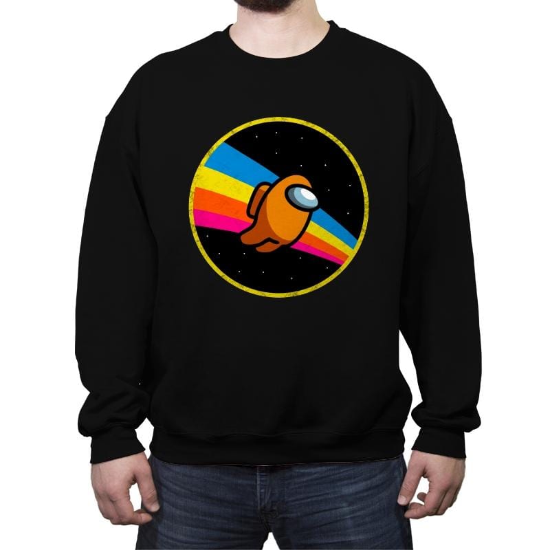 Retro Space Flying  - Crew Neck Sweatshirt Crew Neck Sweatshirt RIPT Apparel Small / Black