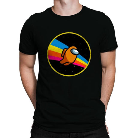 Retro Space Flying  - Mens Premium T-Shirts RIPT Apparel Small / Black