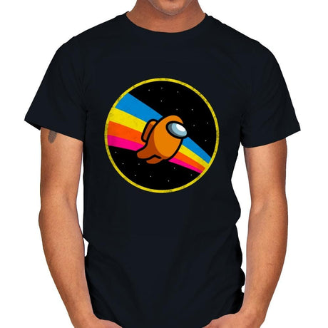 Retro Space Flying  - Mens T-Shirts RIPT Apparel Small / Black