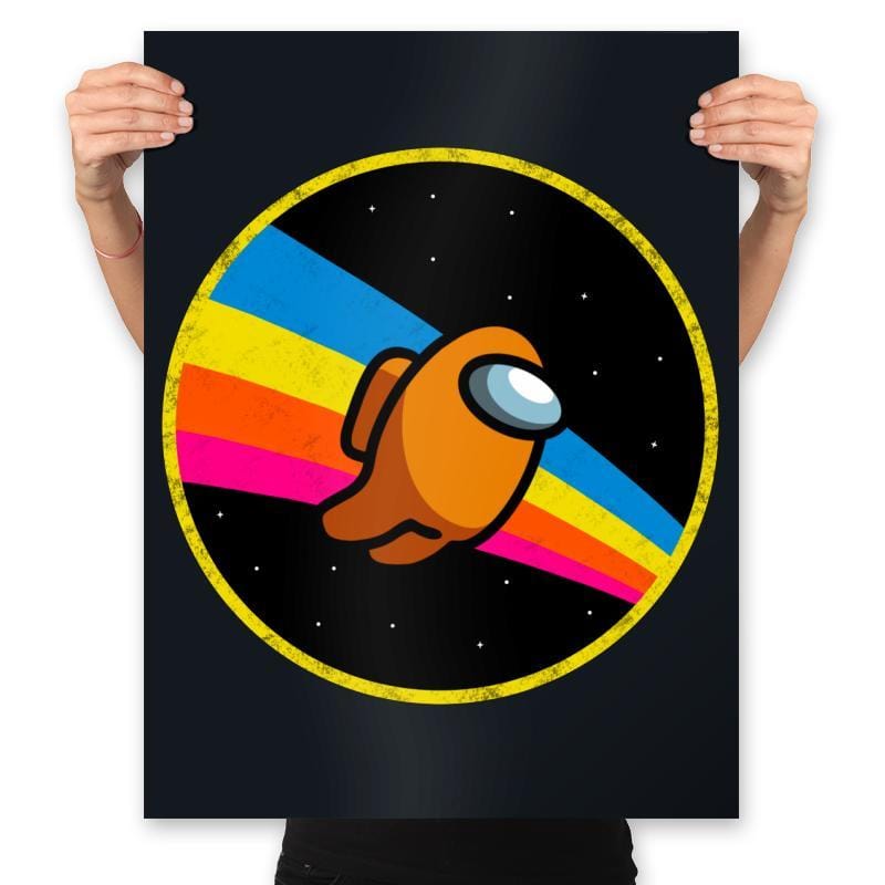 Retro Space Flying  - Prints Posters RIPT Apparel 18x24 / Black
