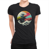 Retro Wave Kaiju - Womens Premium T-Shirts RIPT Apparel Small / Black