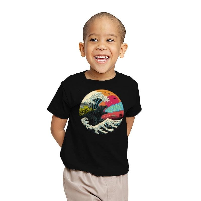 Retro Wave Kaiju - Youth T-Shirts RIPT Apparel