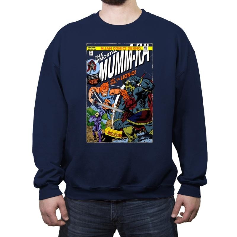 Return of Immortal Mumm-ra - Crew Neck Sweatshirt Crew Neck Sweatshirt RIPT Apparel Small / Navy
