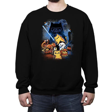 Return Of The Meow - Crew Neck Sweatshirt Crew Neck Sweatshirt RIPT Apparel Small / Black