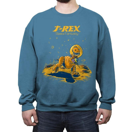 Rex Space Fantasy - Crew Neck Sweatshirt Crew Neck Sweatshirt RIPT Apparel Small / Indigo Blue
