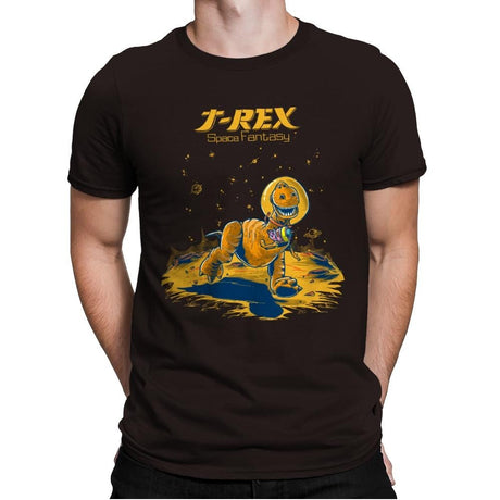 Rex Space Fantasy - Mens Premium T-Shirts RIPT Apparel Small / Dark Chocolate