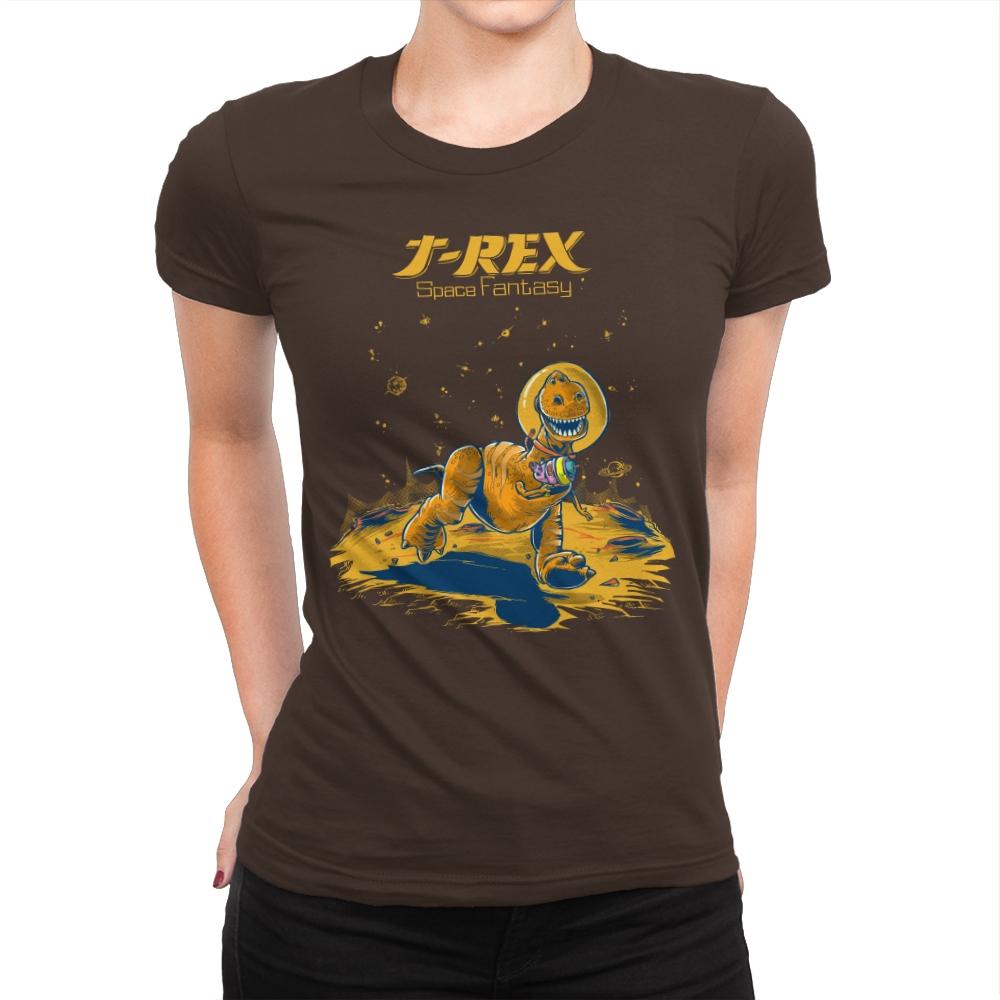 Rex Space Fantasy - Womens Premium T-Shirts RIPT Apparel Small / Dark Chocolate