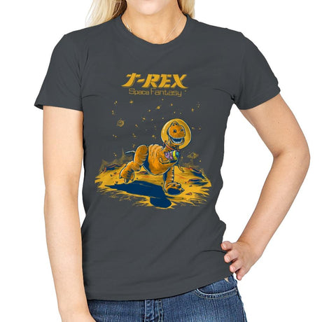 Rex Space Fantasy - Womens T-Shirts RIPT Apparel Small / Charcoal