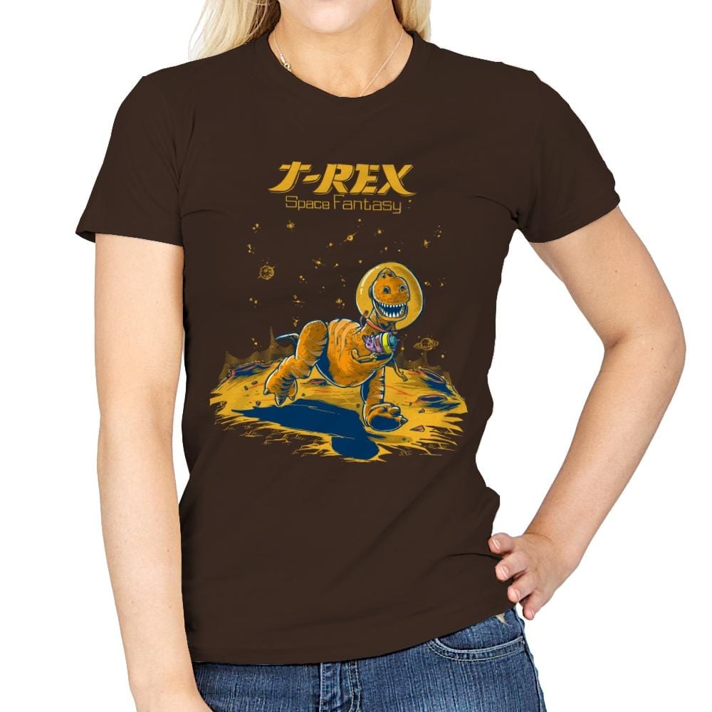 Rex Space Fantasy - Womens T-Shirts RIPT Apparel Small / Dark Chocolate