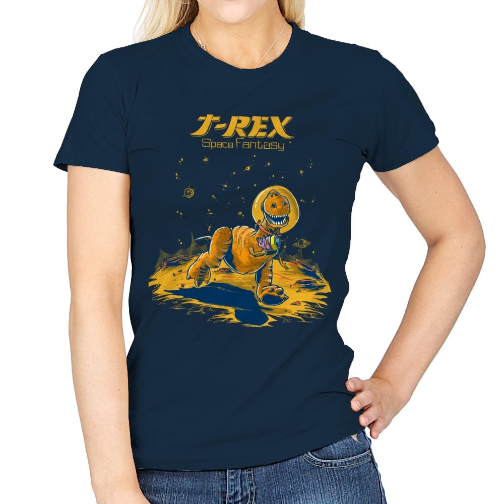 Rex Space Fantasy - Womens T-Shirts RIPT Apparel Small / Navy