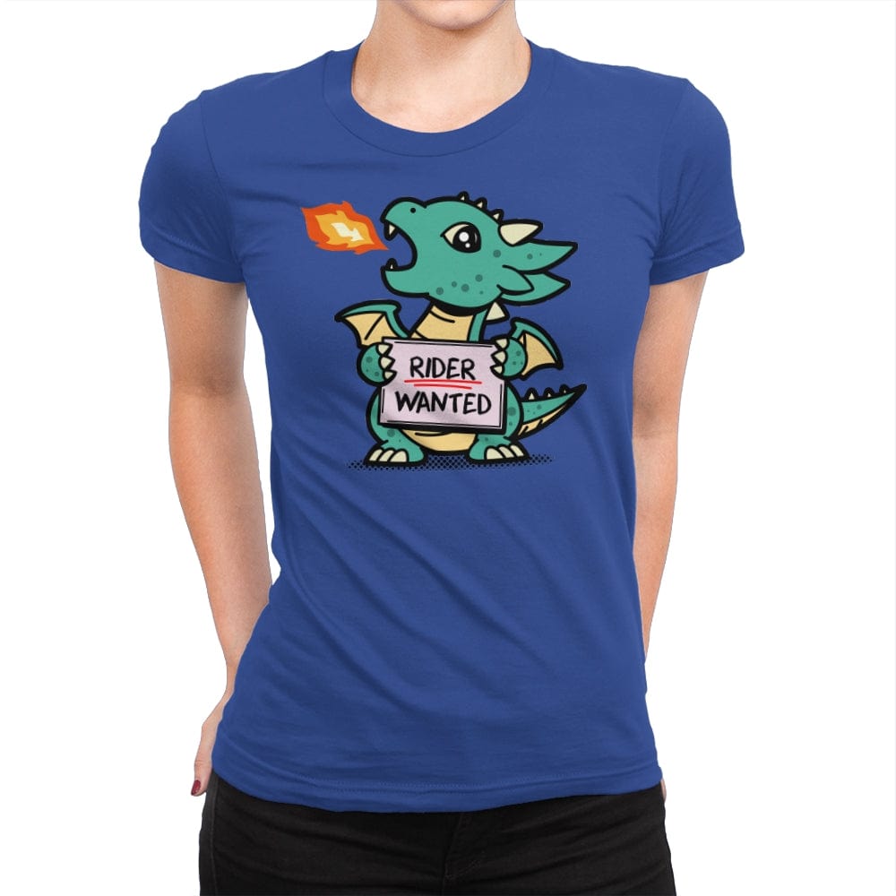 Rider Wanted - Womens Premium T-Shirts RIPT Apparel Small / Royal