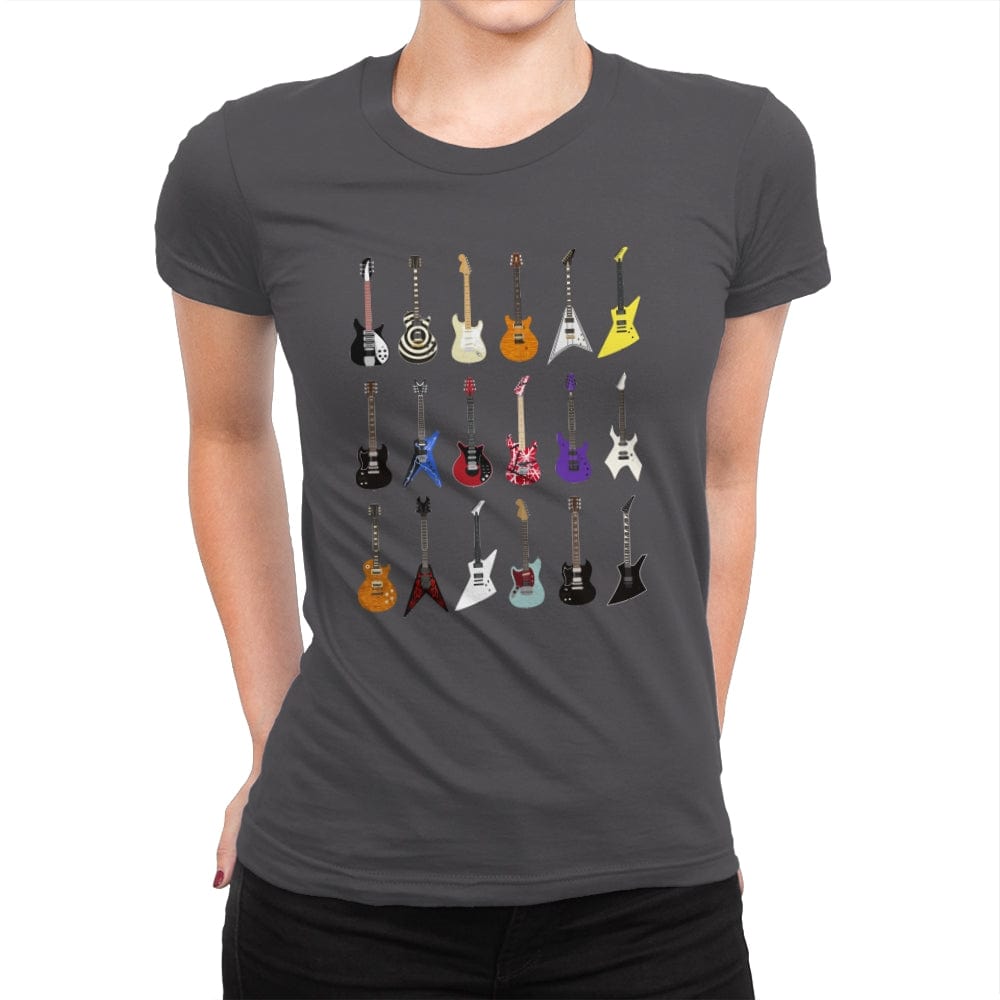Riffs that Rocked the World - Iconic Guitars from Rock and Metal Legends - Womens Premium T-Shirts RIPT Apparel Small / Heavy Metal