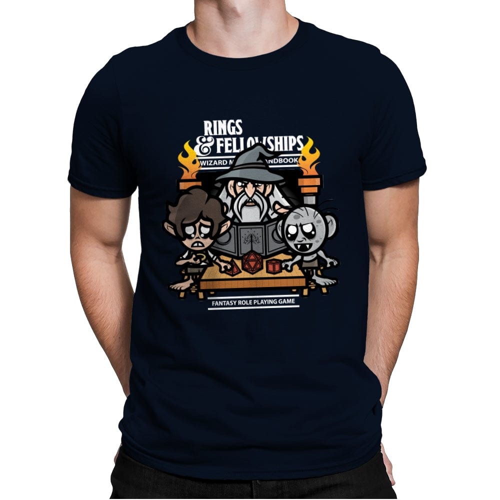 Rings and Fellowships - Mens Premium T-Shirts RIPT Apparel Small / Midnight Navy