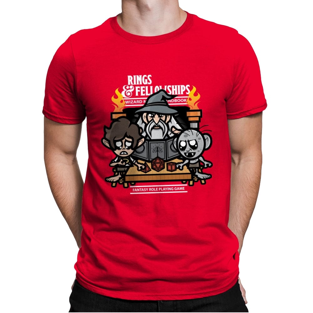 Rings and Fellowships - Mens Premium T-Shirts RIPT Apparel Small / Red