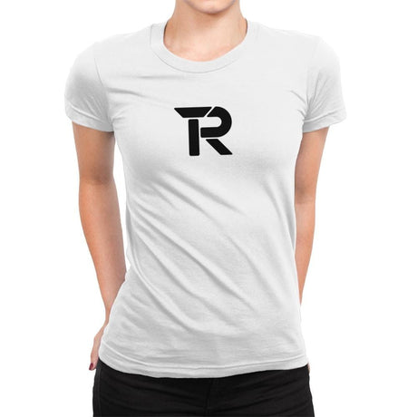 RIPT Black R Logo - Womens Premium T-Shirts RIPT Apparel Small / White