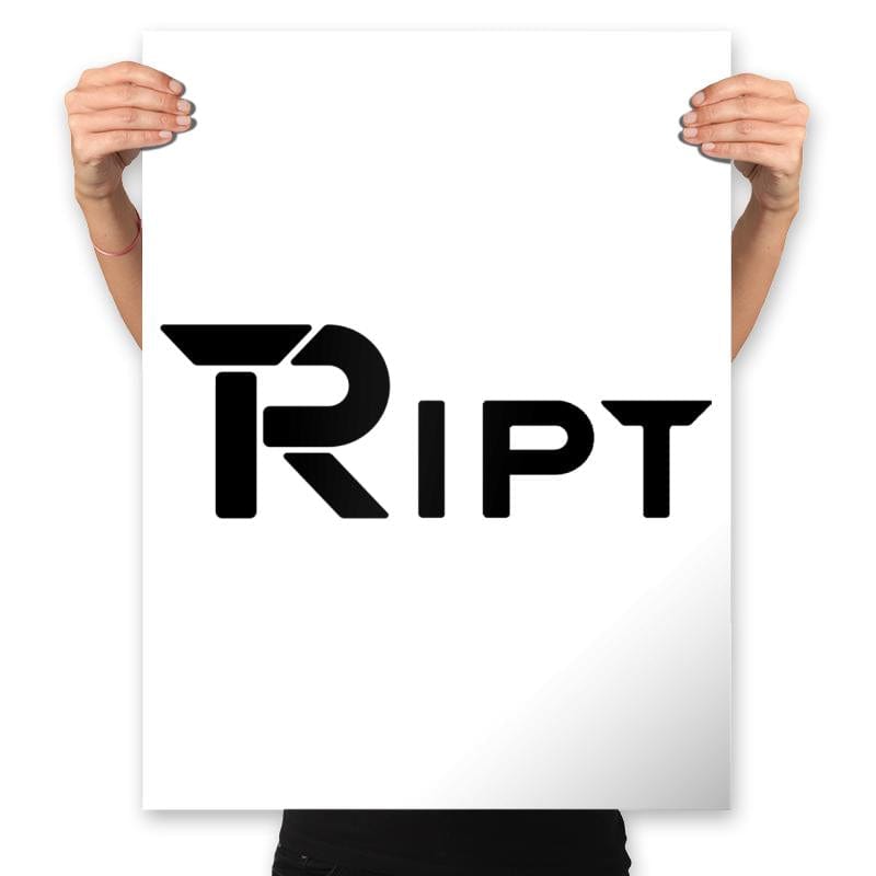 RIPT R Chest Logo - Prints Posters RIPT Apparel 18x24 / White