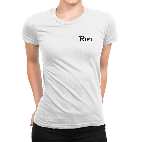 RIPT R Chest Logo - Womens Premium T-Shirts RIPT Apparel Small / White