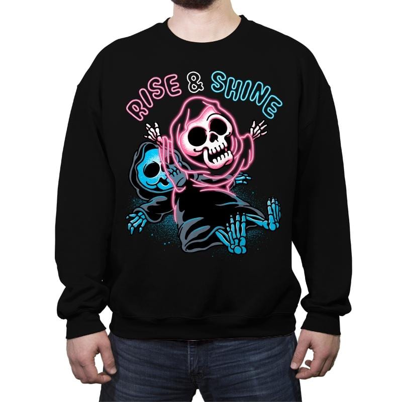 Rise And Shine - Crew Neck Sweatshirt Crew Neck Sweatshirt RIPT Apparel Small / Black