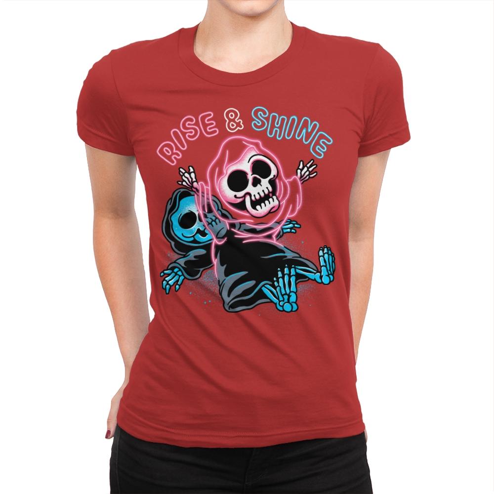 Rise And Shine - Womens Premium T-Shirts RIPT Apparel Small / Red