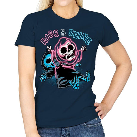 Rise And Shine - Womens T-Shirts RIPT Apparel Small / Navy