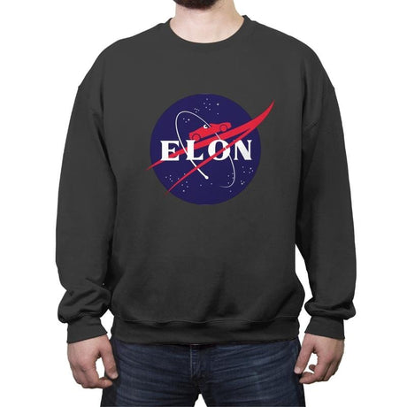 Roadsters in Space! - Crew Neck Sweatshirt Crew Neck Sweatshirt RIPT Apparel Small / Charcoal