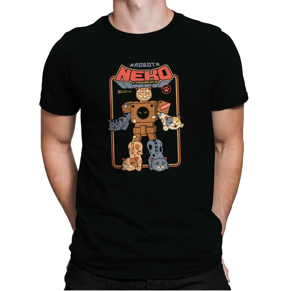 Robo Cat Combiner - Mens Premium T-Shirts RIPT Apparel Small / Black