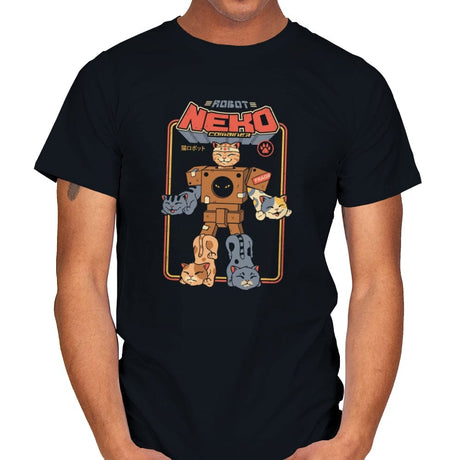 Robo Cat Combiner - Mens T-Shirts RIPT Apparel Small / Black