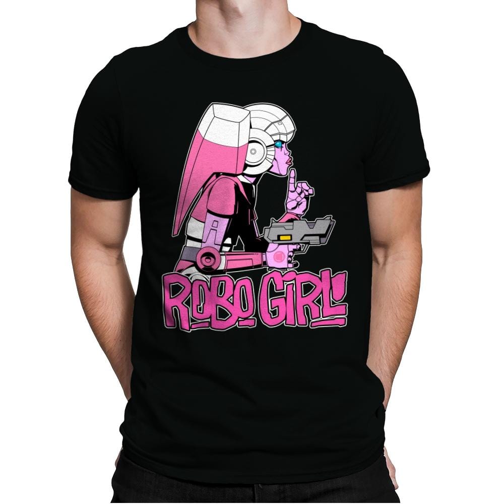 Robo Girl - Mens Premium T-Shirts RIPT Apparel Small / Black