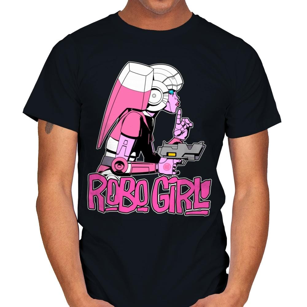 Robo Girl - Mens T-Shirts RIPT Apparel Small / Black