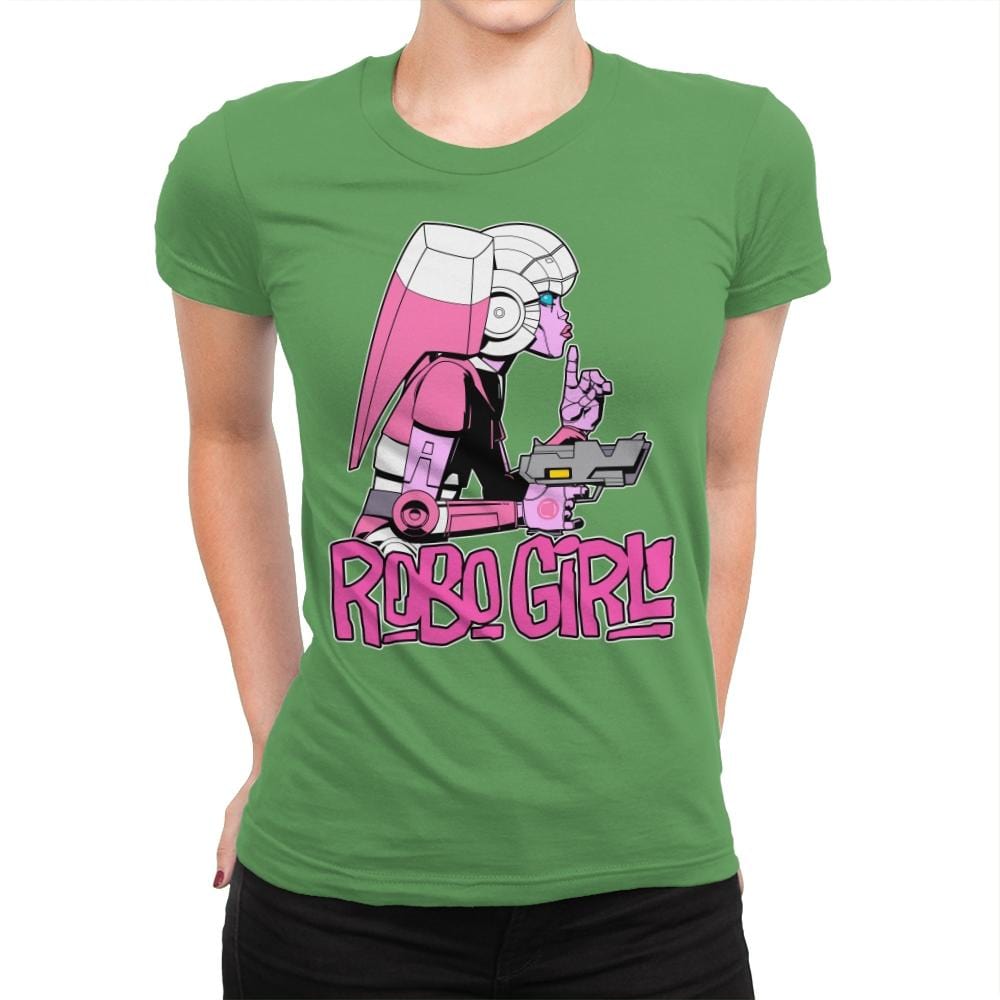 Robo Girl - Womens Premium T-Shirts RIPT Apparel Small / Kelly