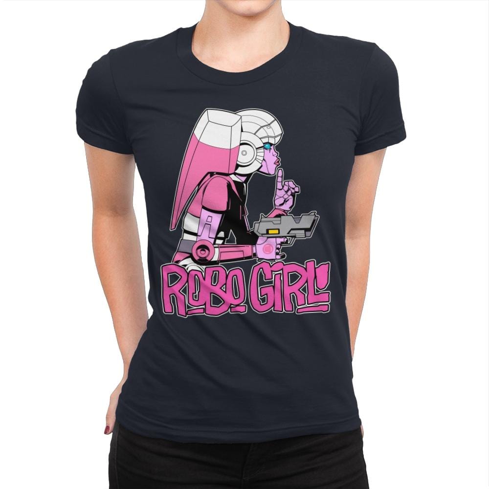 Robo Girl - Womens Premium T-Shirts RIPT Apparel Small / Midnight Navy