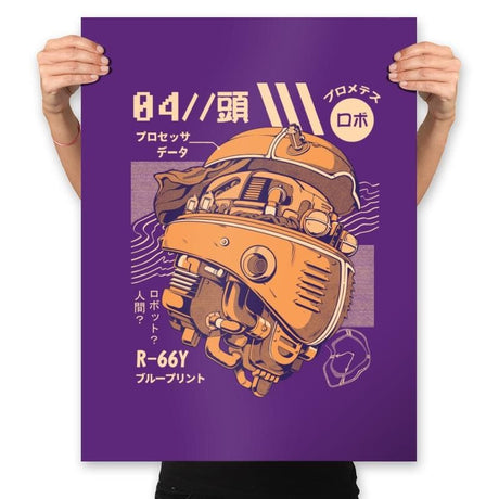 Robo-Head - Prints Posters RIPT Apparel 18x24 / Purple