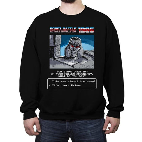 Robot Battle Royale Simulator 1986 - Crew Neck Sweatshirt Crew Neck Sweatshirt RIPT Apparel