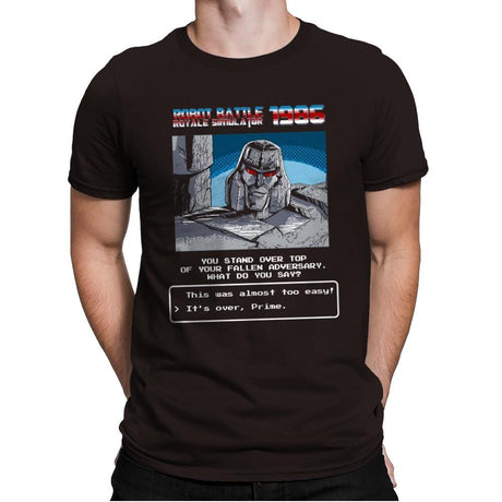 Robot Battle Royale Simulator 1986 Exclusive - Mens Premium T-Shirts RIPT Apparel Small / Dark Chocolate