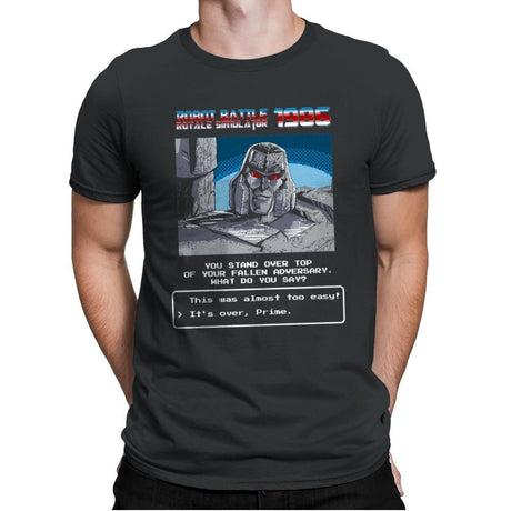 Robot Battle Royale Simulator 1986 Exclusive - Mens Premium T-Shirts RIPT Apparel Small / Heavy Metal