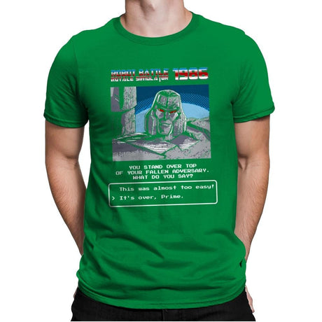 Robot Battle Royale Simulator 1986 Exclusive - Mens Premium T-Shirts RIPT Apparel Small / Kelly Green