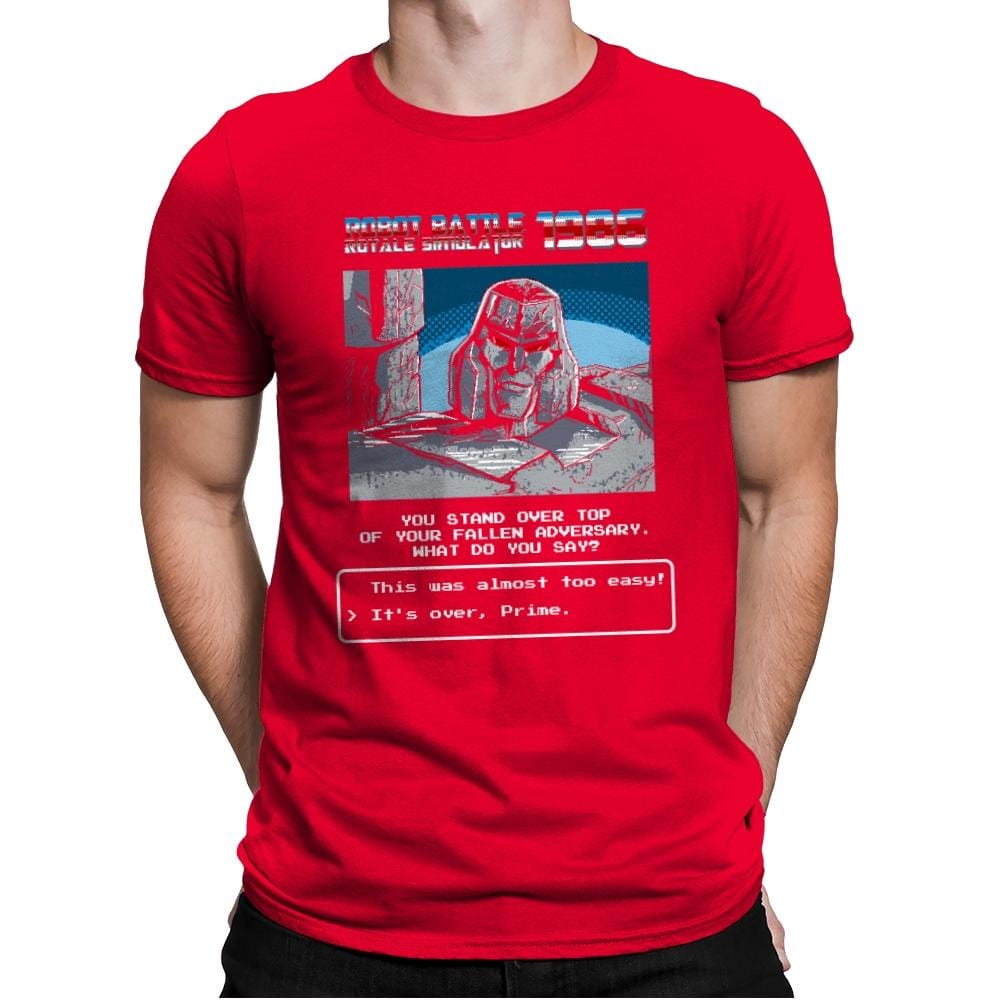Robot Battle Royale Simulator 1986 Exclusive - Mens Premium T-Shirts RIPT Apparel Small / Red