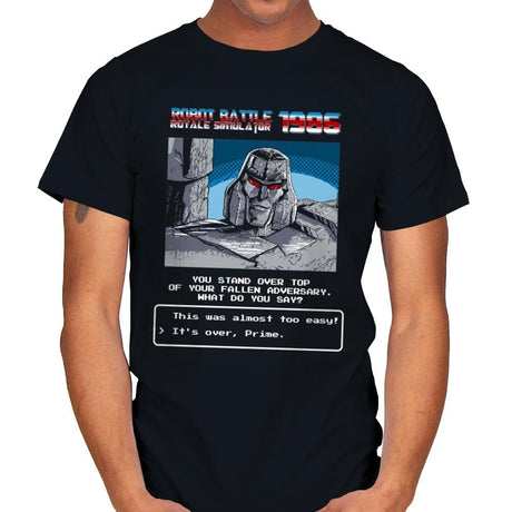 Robot Battle Royale Simulator 1986 Exclusive - Mens T-Shirts RIPT Apparel Small / Black